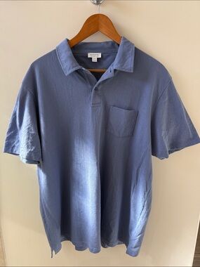 Sunspel Light Blue Cotton Pique Polo with Chest Pocket